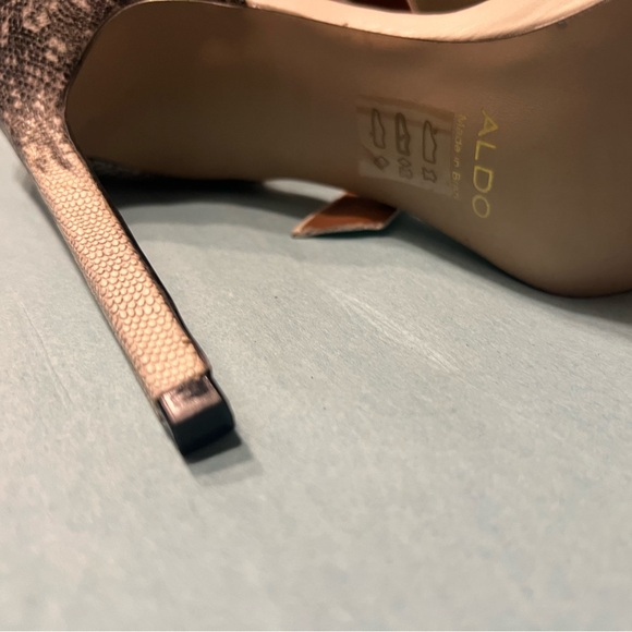 Aldo white snake ankle strap heels size 9 - Picture 5 of 10